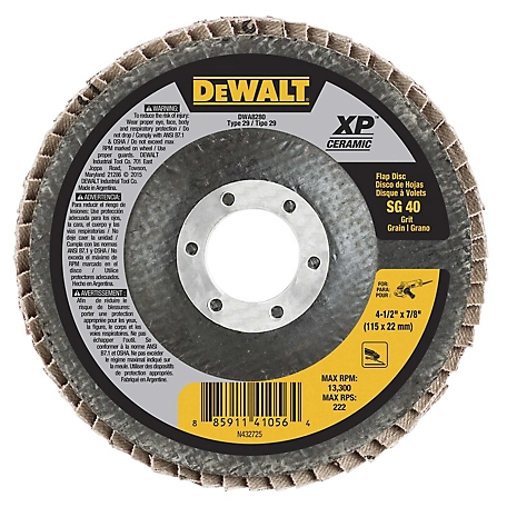 DeWALT 4-1/2 x 7/8 40 Grit Ceramic Flap Disc
