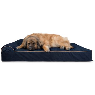 FurHaven Quilted Faux Fur and Velvet Goliath Chaise Lounge Dog Bed