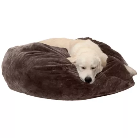 FurHaven Plush Round Pillow Pet Bed 34 in. Cat Round Beds