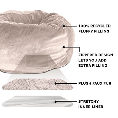 Image showing  Round Plush Pillow Pet Bed, 34 in.