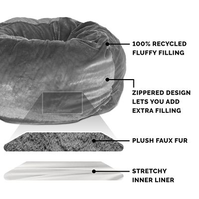 Image showing  Round Plush Pillow Pet Bed, 34 in.