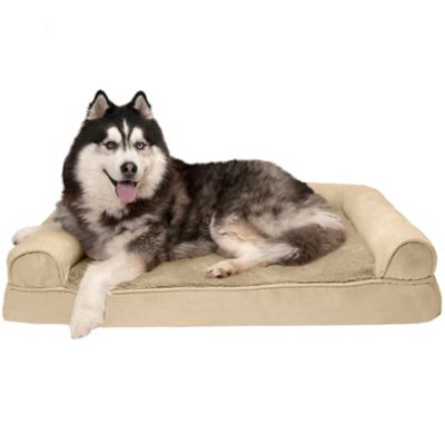 FurHaven Plush and Suede Memory Foam Sofa Pet Bed