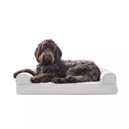 FurHaven Quilted Memory Foam Sofa Bed Bolster Dog Beds