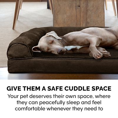 Image showing 7 th FurHaven Plush and Suede Cooling Gel Sofa Dog Bed