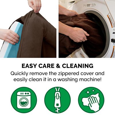 Image showing 8 th FurHaven Plush and Suede Cooling Gel Sofa Dog Bed