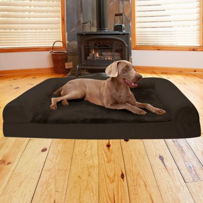 Image showing 1 th FurHaven Plush and Suede Cooling Gel Sofa Dog Bed