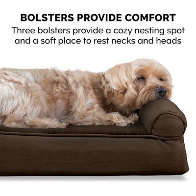 Image showing 6 th FurHaven Plush and Suede Cooling Gel Sofa Dog Bed