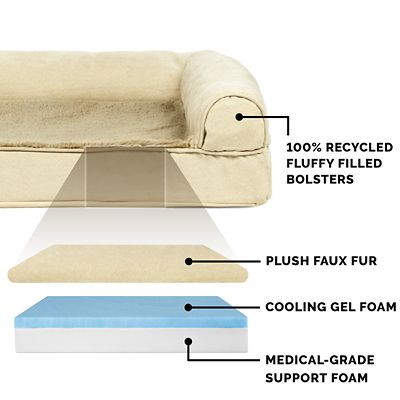 Image showing  Plush and Suede Cooling Gel Sofa Dog Bed
