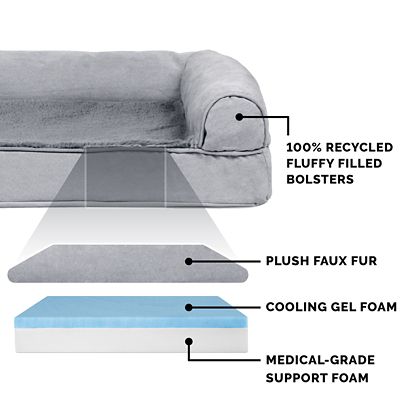 Image showing  Plush and Suede Cooling Gel Sofa Dog Bed