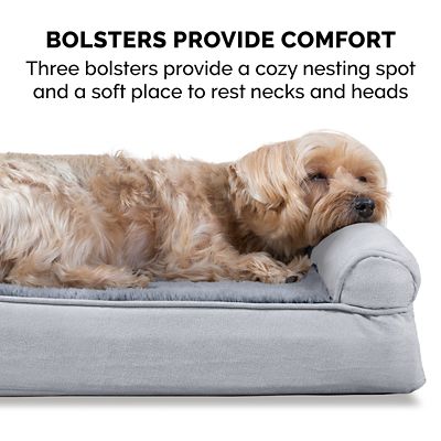 Image showing 6 th FurHaven Plush and Suede Cooling Gel Sofa Dog Bed