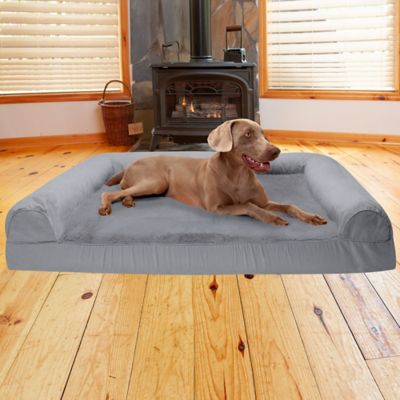 Image showing  Plush and Suede Cooling Gel Sofa Dog Bed