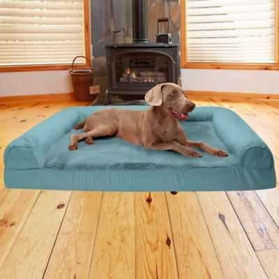 Image showing  Plush and Suede Cooling Gel Sofa Dog Bed