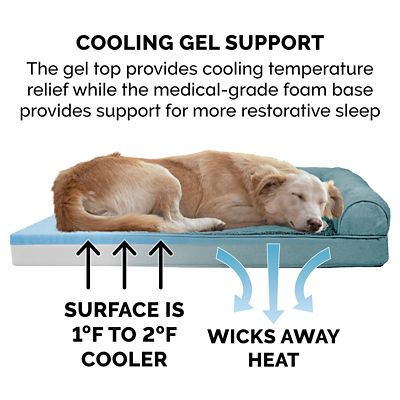 Image showing  Plush and Suede Cooling Gel Sofa Dog Bed
