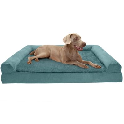 FurHaven Plush and Suede Cooling Gel Sofa Dog Bed
