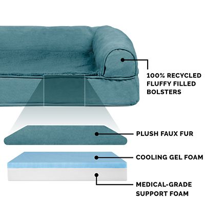 Image showing  Plush and Suede Cooling Gel Sofa Dog Bed