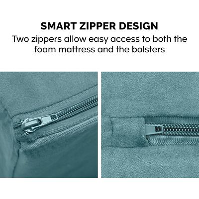 Image showing 5 th FurHaven Plush and Suede Cooling Gel Sofa Dog Bed