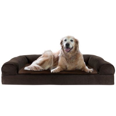 FurHaven Faux Fleece and Chenille Soft-Woven Cooling Sofa Pet Bed