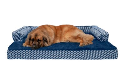 FurHaven Plush and Decor Comfy Couch Cooling Gel Sofa Pet Bed