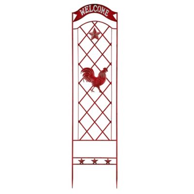 Red Shed Iron Rooster Trellis, Red