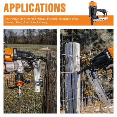 Image showing  Pneumatic 9 ga. 2 in. Fencing Stapler with T-Handle, Adjustable Metal Belt Hook and Case