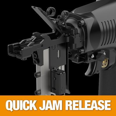 Image showing  Pneumatic 10.5 ga. 1-9/16 in. Fencing Stapler with Adjustable Metal Belt Hook and Case