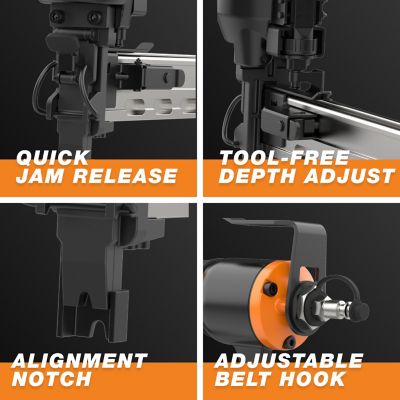 Image showing  Pneumatic 16 ga. 1 in. Fencing Stapler with Adjustable Metal Belt Hook