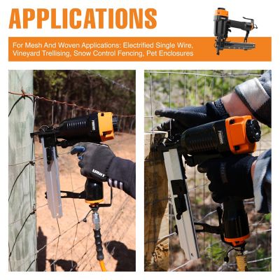 Image showing  Pneumatic 16 ga. 1 in. Fencing Stapler with Adjustable Metal Belt Hook