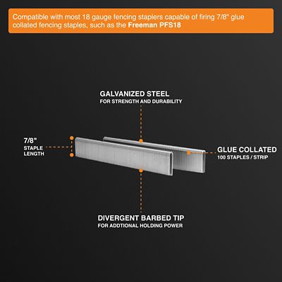 Image showing  7/8 in. Glue-Collated Barbed Fencing Staples, 18 Gauge