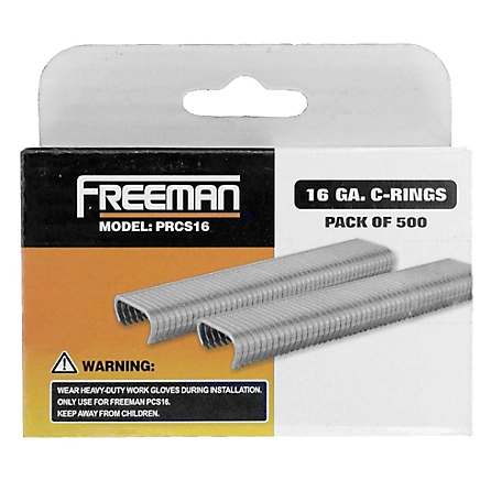 Freeman 16 Gauge C-Rings, 500 pc.