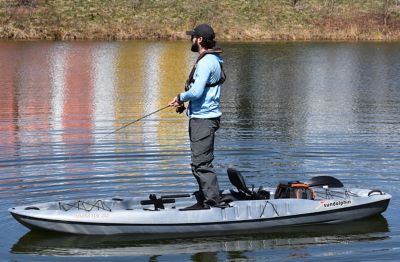 Image showing  12 ft. 3.5 in. Boss 12 Sit-On-Top Fishing Kayak, Gray Swirl