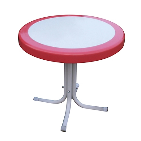 4D Concepts Retro Patio Table, Red/White