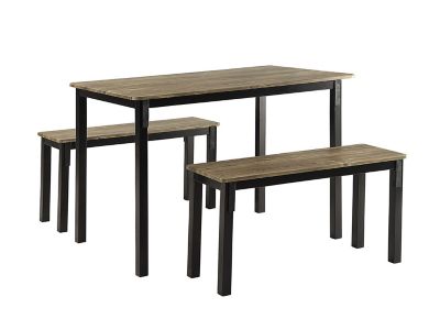 4D Concepts 3 pc. Dining Table Set with Benches