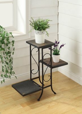 4D Concepts Metal Plant Stand, Slate