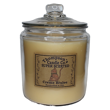 Thompson's Candle Co. Creme Brulee Scented 3-Wick Heritage Jar Candle, 60 oz.