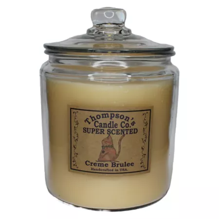 Thompson's Candle Co Heritage 3-Wick Creme Brulee Scented Candle in Jar 60 oz. Candles & Votives