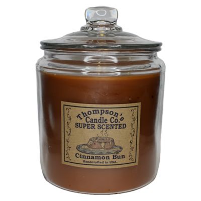 Thompson's Candle Co. Cinnamon Bun Super Scented 3-Wick Heritage Jar Candle, 60 oz.