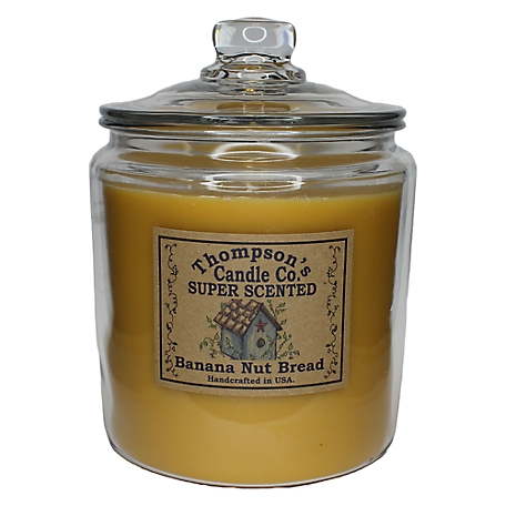 Thompson's Candle Co. Banana Nut Bread Scented 3-Wick Heritage Jar Candle, 60 oz.