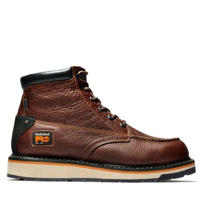 Timberland Pro Men's Gridworks Soft Toe Waterproof Work Boots, 6 In., Dark Brown