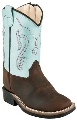 Image showing 0 th Old West Western Boots, Brown/Light Blue