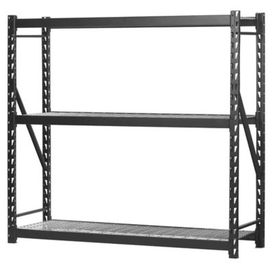 Muscle Rack 3-Tier 77 in. x 24 in. x 72 in. Storage Rack, Black