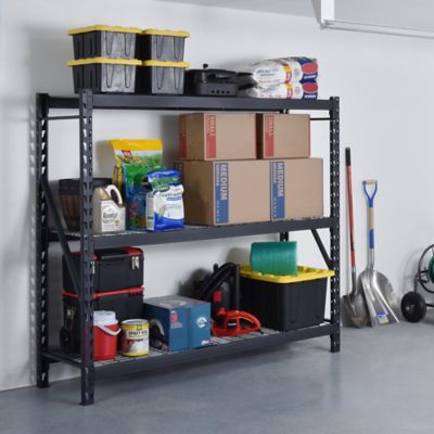 Image showing  3-Tier 77 in. x 24 in. x 72 in. Storage Rack, Black