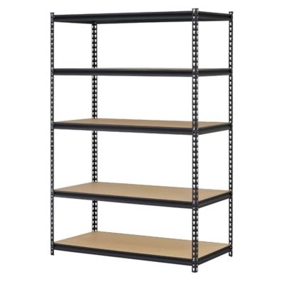 Muscle Rack 5-Shelf Black Shelving Unit, 48 in. x 18 in. x 72 in.