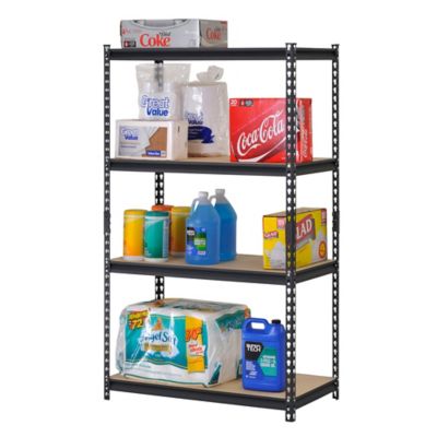 Muscle Rack 36 in. x 18 in. x 60 in. Four-Shelf Shelving Unit, Black