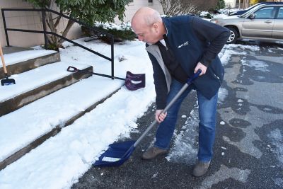 Image showing  14 in. Poly Snow Shovel with Steel Handle
