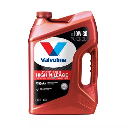 Valvoline 5 quarts High Mileage SAE 10W-30 Engine Oil with MaxLife Technology Easy Pour Motor Oils