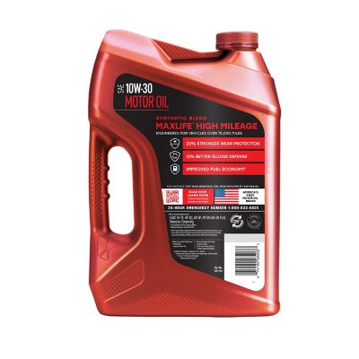 Image showing  5 qt. SAE 10W-30 High Mileage with MaxLife Technology Motor Oil, Easy Pour