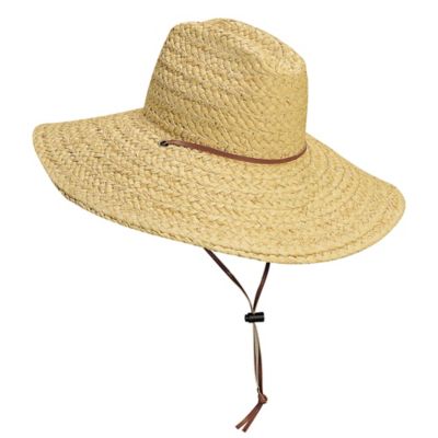 Scala Men's Raffia Lifeguard Hat with Chin Cord