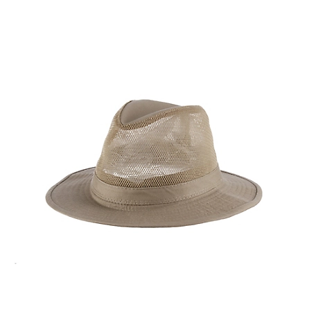 DPC Men's Washed Twill Mesh Safari Hat, UPF 50+ Protection