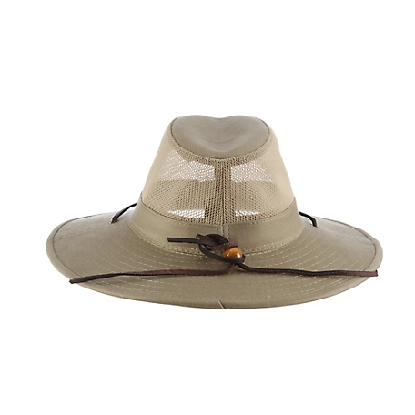 DPC Men's Brushed Twill Mesh Safari Hat, UPF 50+ Protection