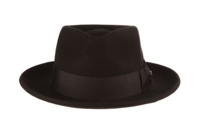 Image showing 2 th Scala Men's Diamond Crown Wool Felt Fedora Hat, Black
